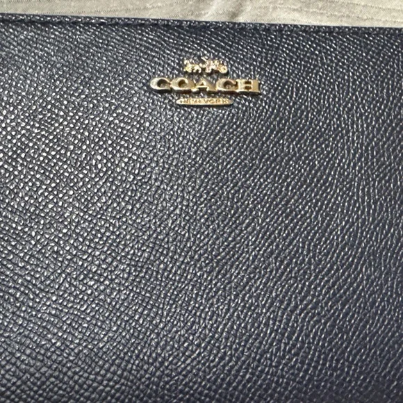 Coach Dark Blue Leather Zip Wallet - Picture 3 of 17
